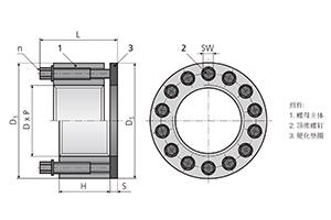 8.EH650T 螺母型預緊器中等溫度, 高主體